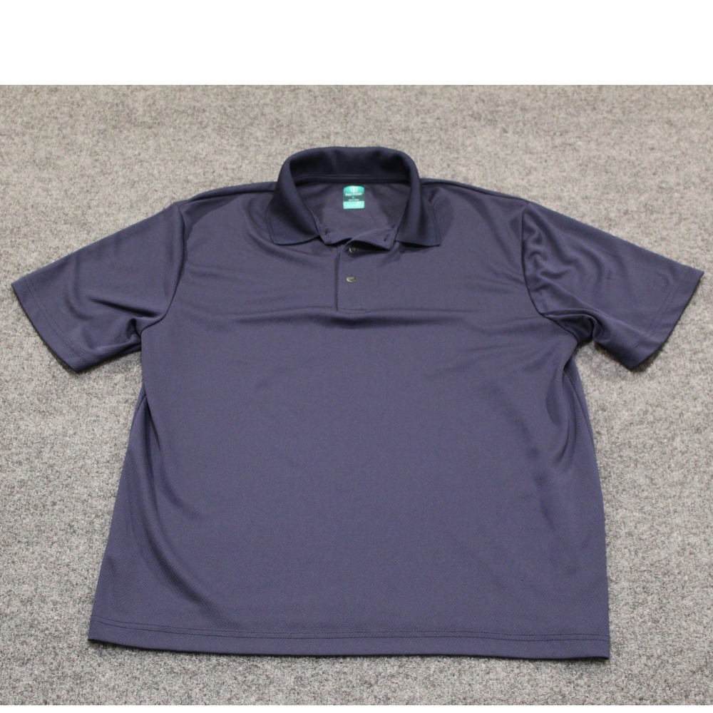 Pro Tour Airplay Mens Polo Shirt‎ Navy Blue Large Polyester Golf Performance Top